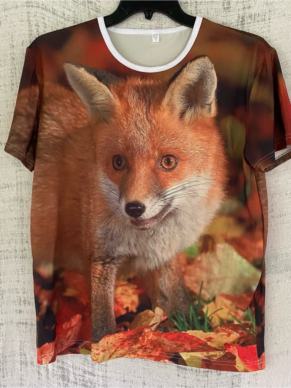 Unisex T-shirt Retro Style Large Graphic Print Of A Red Fox Size L